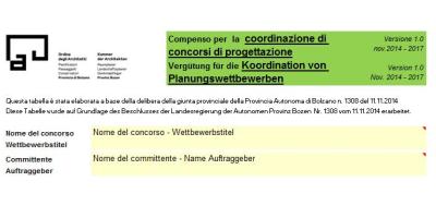 Compenso professionale per prestazioni urbanistiche nella Provincia Autonoma di Bolzano